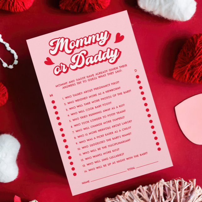 Red Rosa Valentine Baby Shower Game Game Gissa vem (Skapare uppladdad)