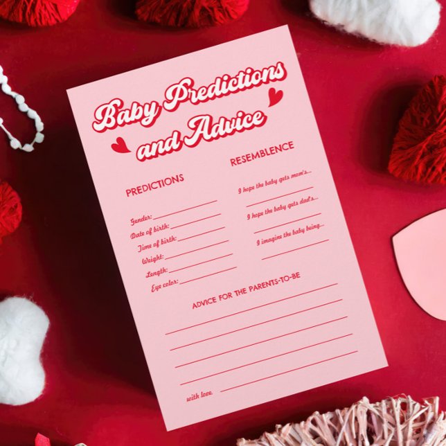 Red Rosa Valentine Baby Shower Predicame (Skapare uppladdad)