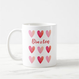 Red Rosa Valentines day Heart Mönster Kaffemugg