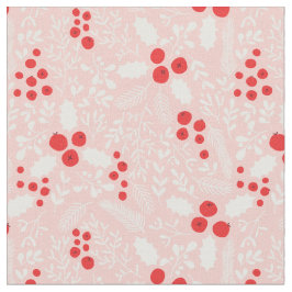 Red Rosa White Holly Berries Mistletoe jul Tyg