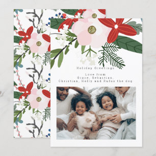 Red Rosa Winter Flower Photo Personlig Card Inbjudningar