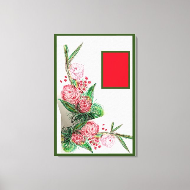 Red Rosas Asymmetric Arrangemang Canvastryck (Framsida)