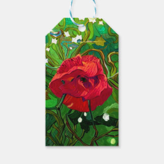 RED ROSE ART PRESENTETIKETT
