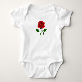 Red Rose Baby Bodysuit T Shirt