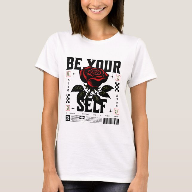 Red Rose Be Yourself Graphic Tee (Framsida)
