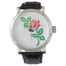 Red Rose Flower Design – Classic Floral Beauty Armbandsur