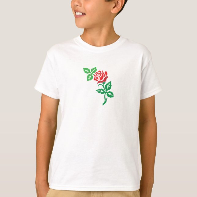 Red Rose Flower Design – Classic Floral Beauty T Shirt (Framsida)