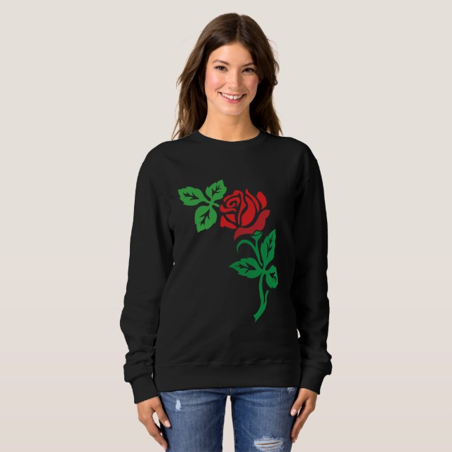 Red Rose Flower Design – Classic Floral Beauty T Shirt (Hel framsida)