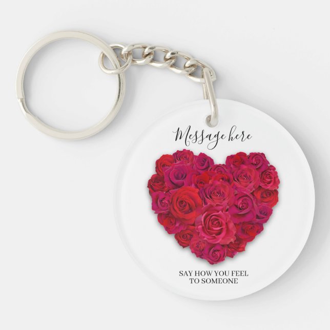 Red Rose Heart Romantic Minimalist Custom Text (Framsidan)
