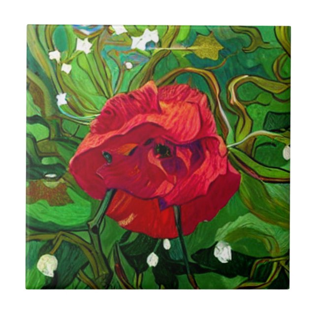 RED ROSE  KAKELPLATTA (Framsidan)
