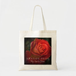 Red Rose Macro Analog Soul Aesthetic Tote Bag Tygkasse