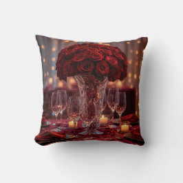 Red Rose Romantic Valentine Decorative Sofa Pillow Kudde