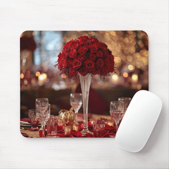 Red Rose Romantic Valentine Office Desk Mouse Pad Musmatta (Med mus)