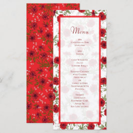 Red Rose Romantic Wedding Menus Meny