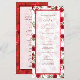 Red Rose Romantic Wedding Programs Meny