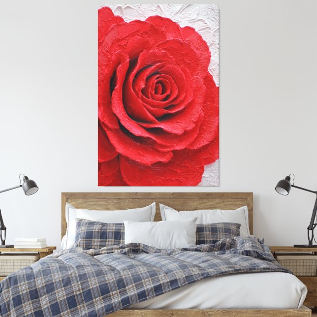 Red Rose Texture Abstract Wall Art Canvastryck (Insitu (sovrum))