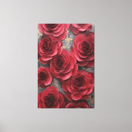 Red Rose Texture Abstract Wall Art Canvastryck