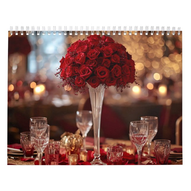 Red Rose Valentine Romantic Wall Desk   Kalender (Omslag)