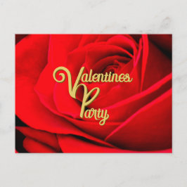 Red Rose Valentines Party Postcard Vykort