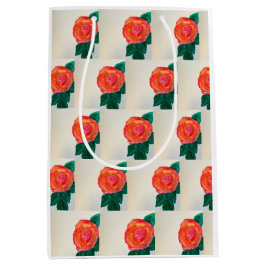 Red Rose with Green Leaves