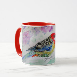 Red Rosella Australian Birds Bottlebrush Mugg