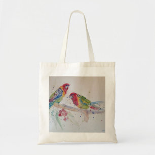 Red Rosella Parrot Watercolor Painting Tygkasse