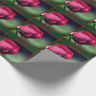 Red Rosenknopp Flower Nature Personlig Presentpapper