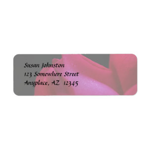 Red Rosenknopp Raindrops Flower Address Label Returadress Etikett