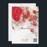 Red Roses & Babys Breath Elegant Floral Wedding  Inbjudningar<br><div class="desc">Thank You Card. Check out other items in this matching suite.</div>