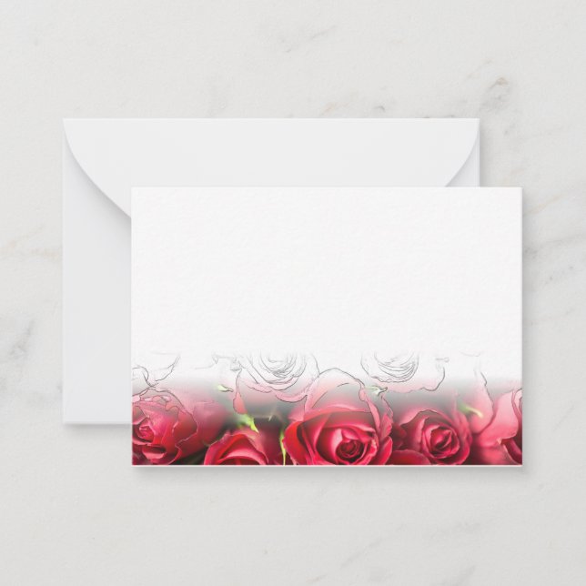 Red Roses Blank Valentines Stationery Anteckningskort (Framsida)