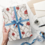 Red Roses Faux Wood Floral Love Presentpapper<br><div class="desc">Red Roses Faux Wood Floral Love Wedding</div>