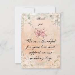 Red Roses flat Thank You Card Tack Kort