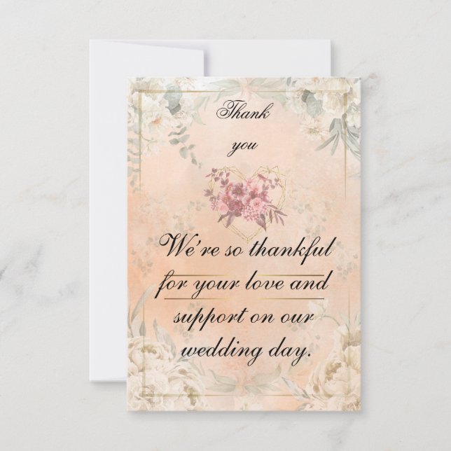 Red Roses flat Thank You Card  Tack Kort (Framsida)