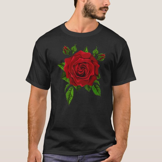 Red Roses for Men Women and Youth  T Shirt (Framsida)