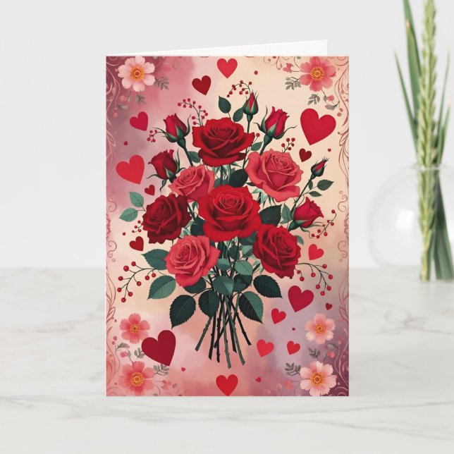 Red Roses, I Love My Husband, Kort (Framsida)