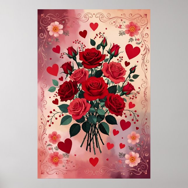 Red Roses, Valentine's Day, Poster (Framsidan)