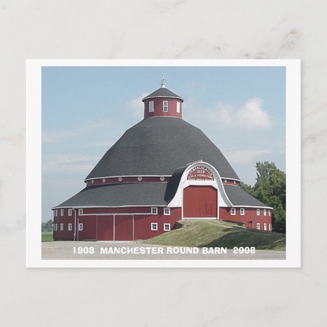 Red ROUND BARN-kort Vykort (Framsida)
