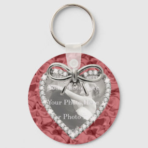 Red Round Diamond Heart Ram Keychain Nyckelring