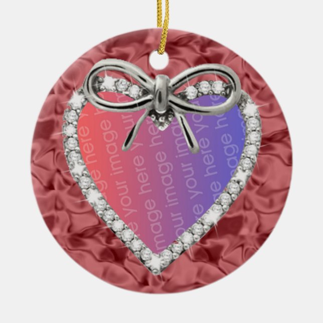 Red Round Diamond Heart Ram Ornament (Framsidan)