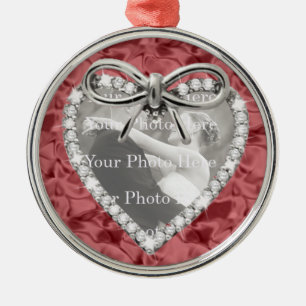 Red Round Diamond Heart Ram Ornament