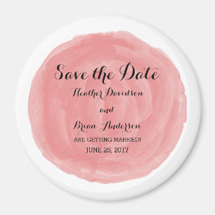 Red Round Watercolor Spara datum magneter