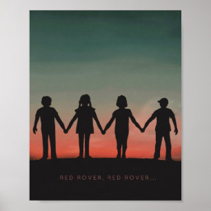 RED ROVER nostalgiskt barndomsspel vid solnedgång Poster