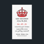 Red Royal Krona, Get Exced och Save the Date Tilläggskort<br><div class="desc">Red Royal Krona,  Get Excited och Save the Date Card by the Affärskort Store. Underbar för alla typer av party och evenemang. Bröllop,  Förlovningar,  födelsedagar,  nyliberaler,  babyskor e.k.a.</div>