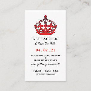 Red Royal Krona, Get Exced och Save the Date Tilläggskort