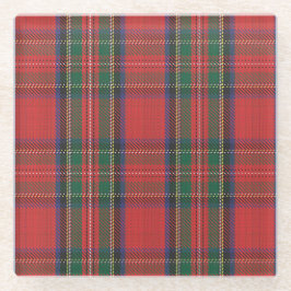 Red Royal Stewart Tartan Glas Underlägg