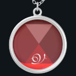 Red Ruby Gem Monogram Silverpläterat Halsband<br><div class="desc">Elegant och unik design med gemstone. Mycket exakt modellering och rendering i 3D Studio Max av Bulgan Lumini .Part från serien Hyper Talismans.</div>