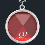 Red Ruby Gem Monogram Silverpläterat Halsband<br><div class="desc">Elegant och unik design med gemstone. Mycket exakt modellering och rendering i 3D Studio Max av Bulgan Lumini .Part från serien Hyper Talismans.</div>