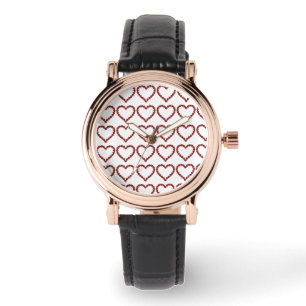Red Ruby Gemstone Heart Armbandsur
