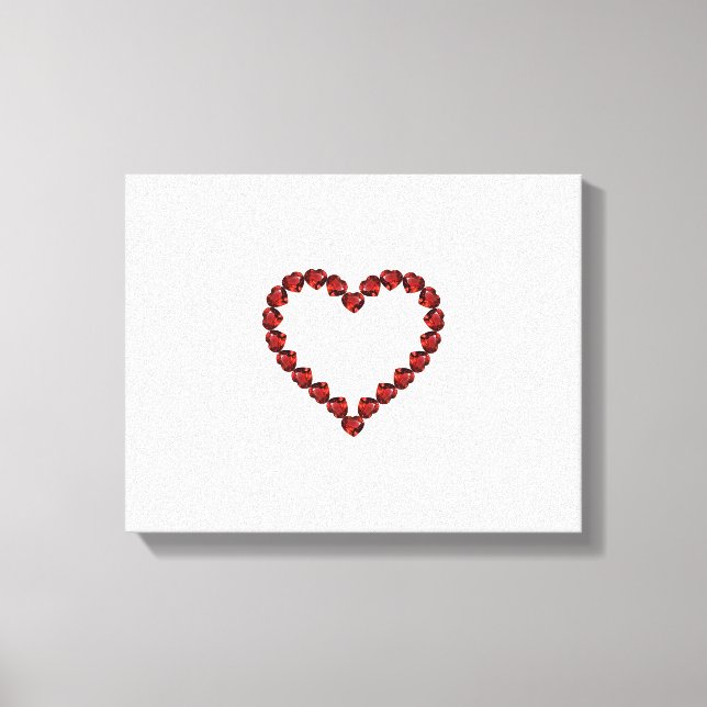 Red Ruby Gemstone Heart Canvastryck (Framsida)