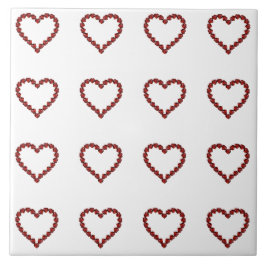 Red Ruby Gemstone Heart Kakelplatta